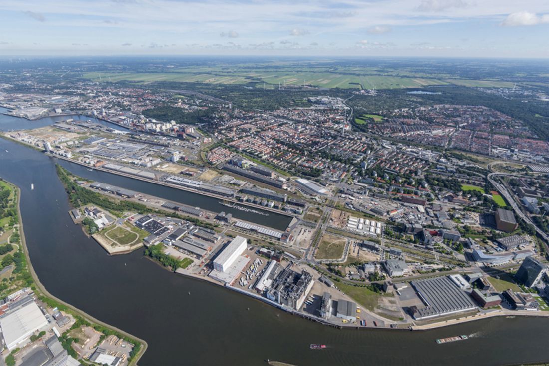 aerial view Überseestadt