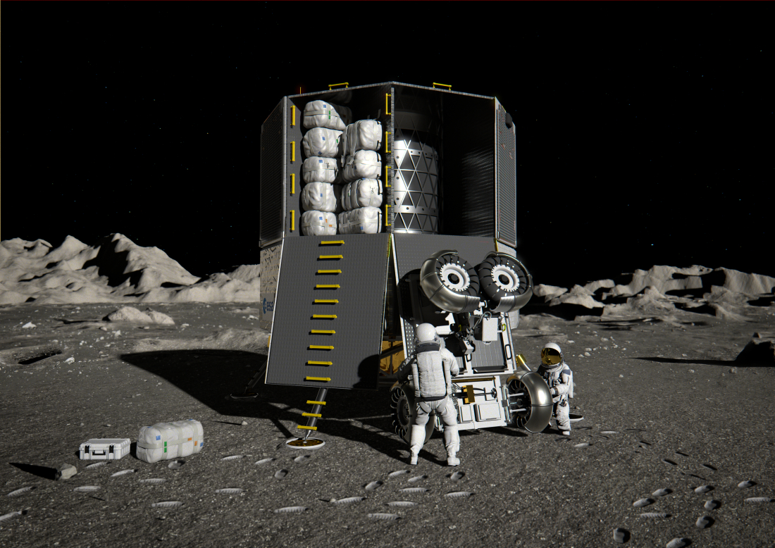 Der „European Large Logistic Lander“ (EL 3) soll künftige Mondstationen mit Material versorgen. Das Konzept entsteht derzeit in Bremen. 