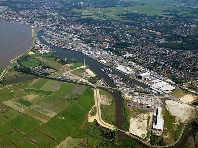 Standort zahlreicher Unternehmen im Schiffbau: Bremerhaven, hier im Blick der Fischereihafen