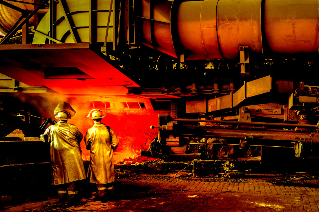 An impressive view of a blast furnace at ArcelorMittal Bremen 