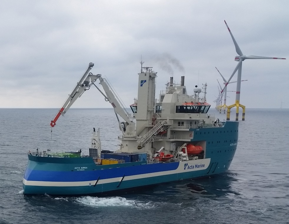 Acta Auriga, one of two service vessels at the BO1 wind farm