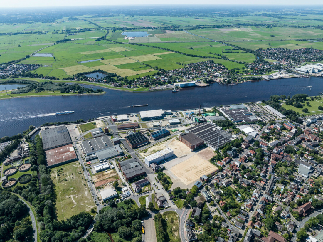 Aerial view of the former Bremen Woll-Kämmerei (BWK)