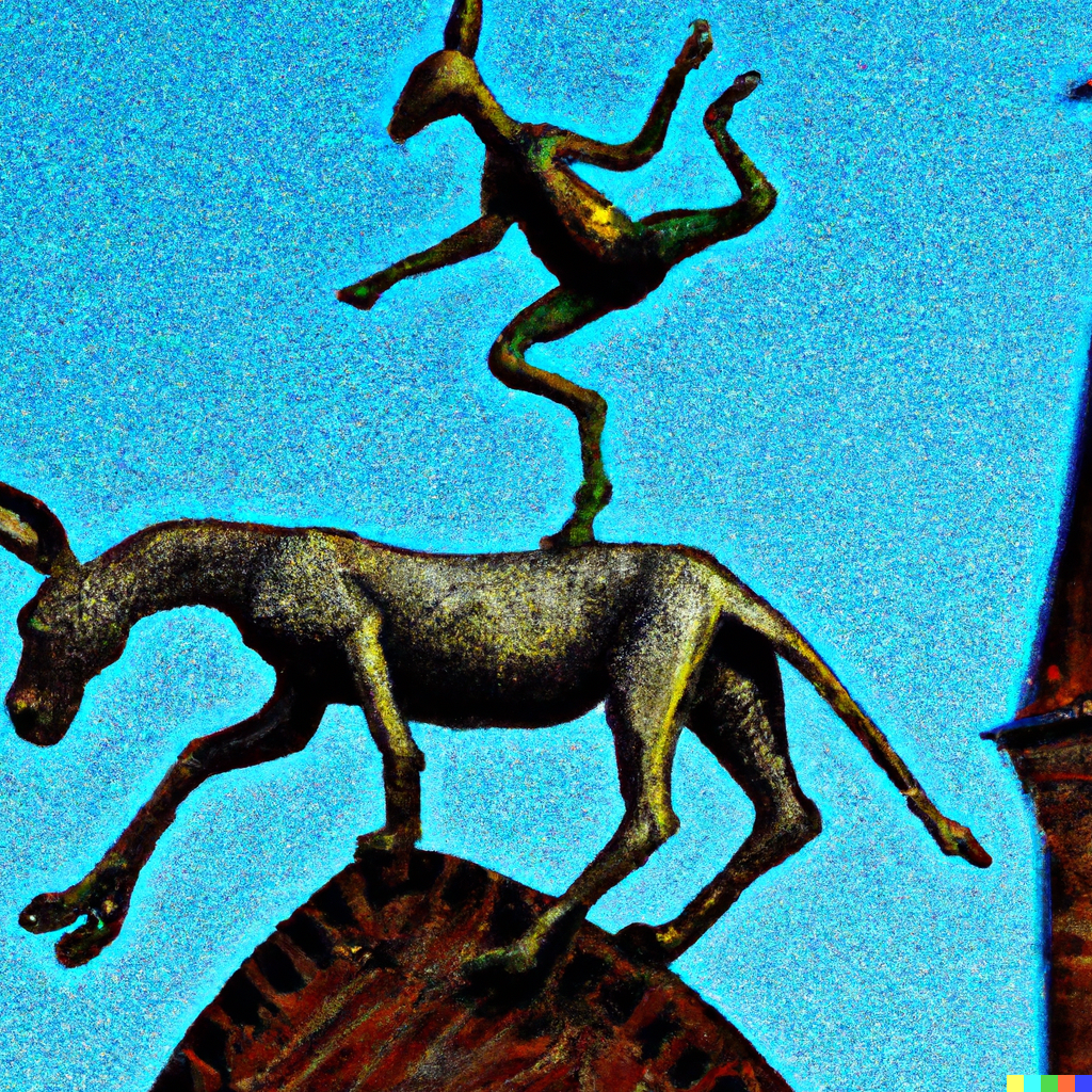 Dancing dog on top of a donkey Dancing dog on top of a donkey