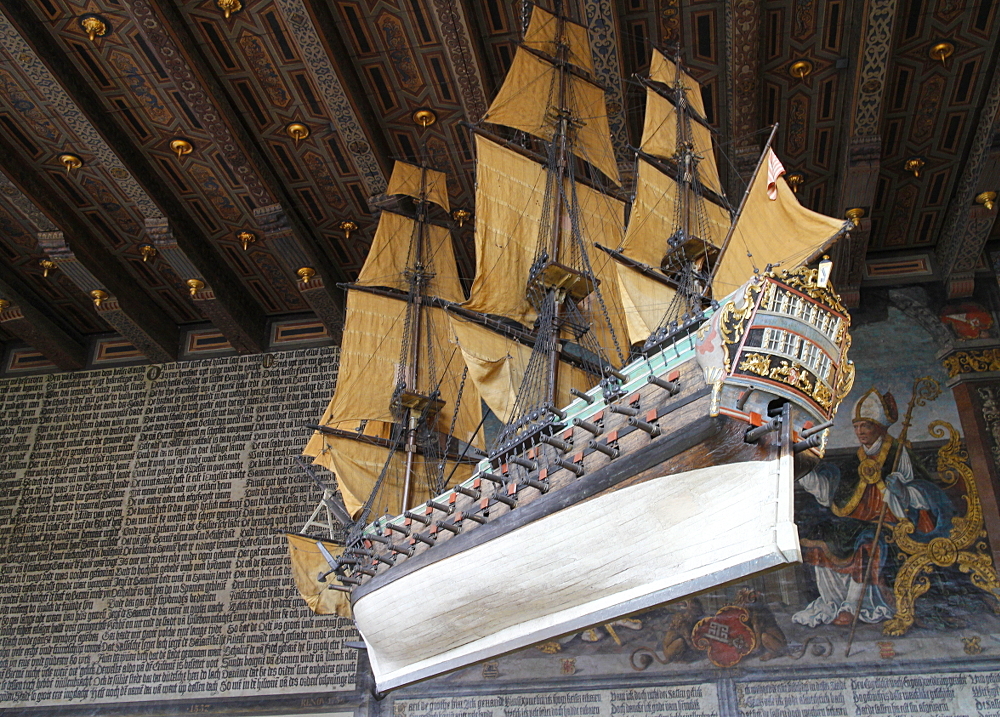 Model ship in the town hall