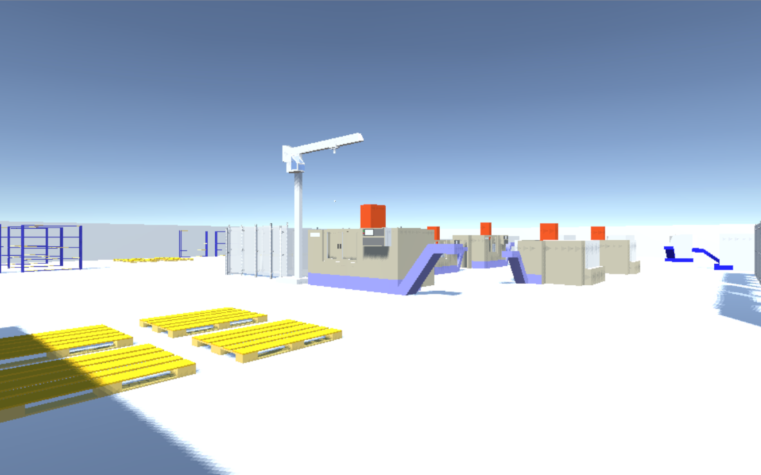 In einer 3D-Umgebung wird jede Fabrik digital dargestellt