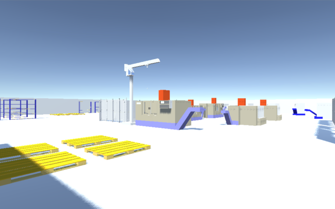 In einer 3D-Umgebung wird jede Fabrik digital dargestellt In einer 3D-Umgebung wird jede Fabrik digital dargestellt
