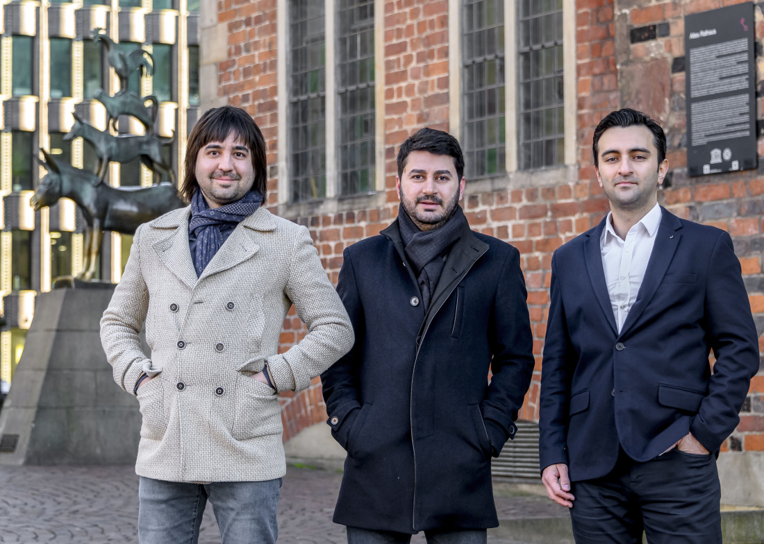 Die drei Gründer von Yurudesign: Ender Aslan, Mehmet Var und der Neubremer Çagri Yilmaz Die drei Gründer von Yurudesign: Ender Aslan, Mehmet Var und der Neubremer Çagri Yilmaz