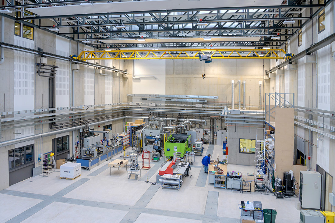 Blick in das Technikum des Fibre am Ecomat Blick in das Technikum des Fibre am Ecomat