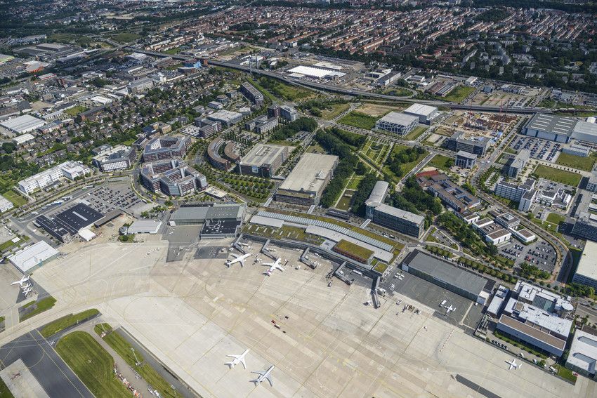 The Airport-City with its airport from the bird's eye view The Airport-City with its airport from the bird's eye view