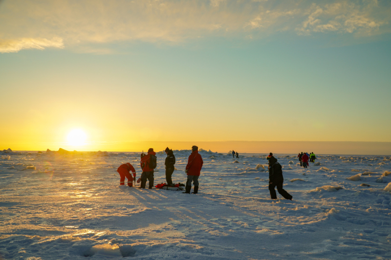 Zur Vorbereitung auf die MOSAiC Expedition absolvierten die Wissenschaftler ein Sea and Ice Training in Oulu, Finnland. 