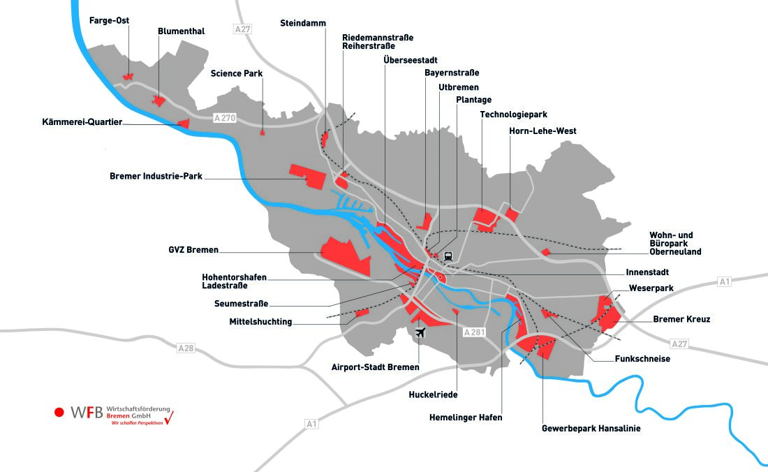 All 26 business parks supervised by Bremeninvest All 26 business parks supervised by Bremeninvest