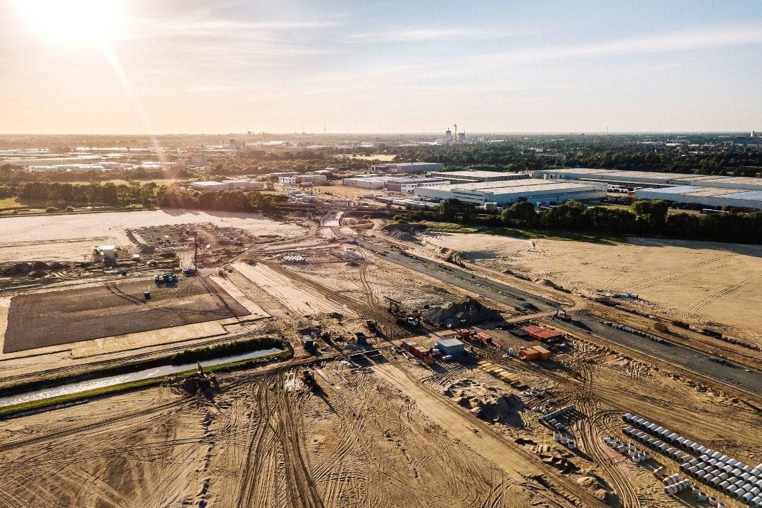 Construction at the Bremen Hansalinie Industrial Estate Construction at the Bremen Hansalinie Industrial Estate