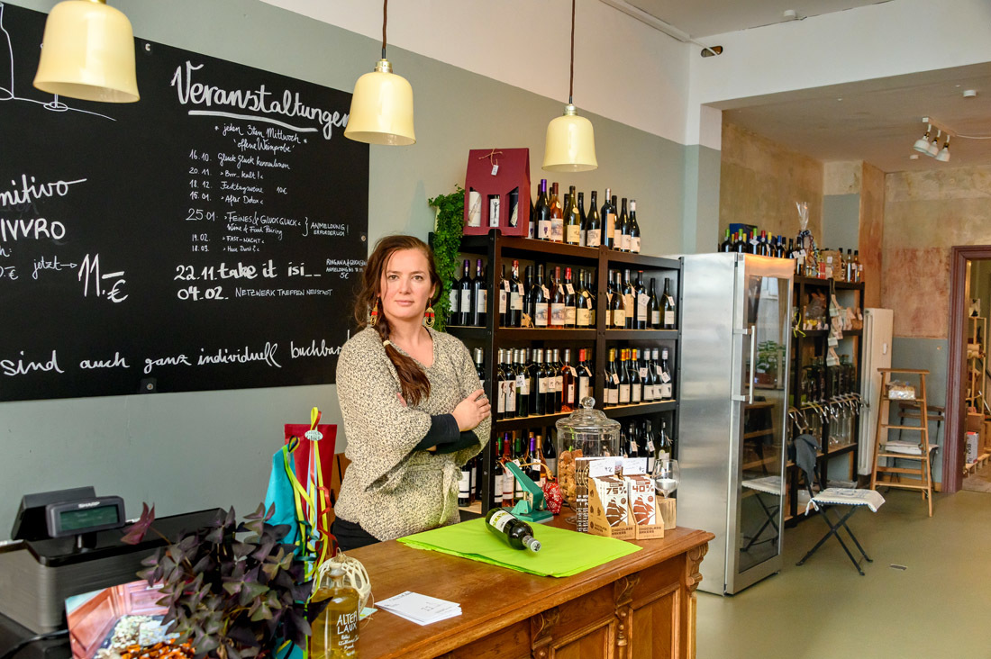 Founder Diane Boldt from the "Gluck Gluck" wine shop