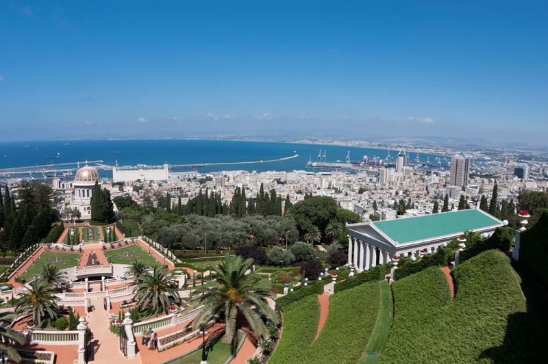 Blick auf den Hafen Haifas 