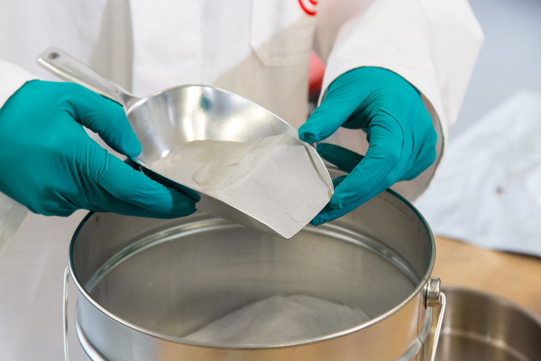 The raw ingredient of aluminium for 3D printing: a fine metal powder. The raw ingredient of aluminium for 3D printing: a fine metal powder.