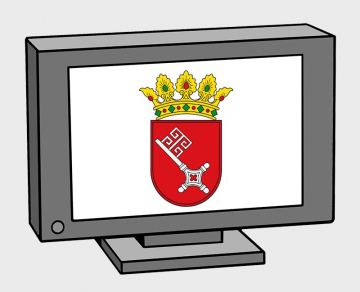 Das Bremer Wappen auf einem Computer