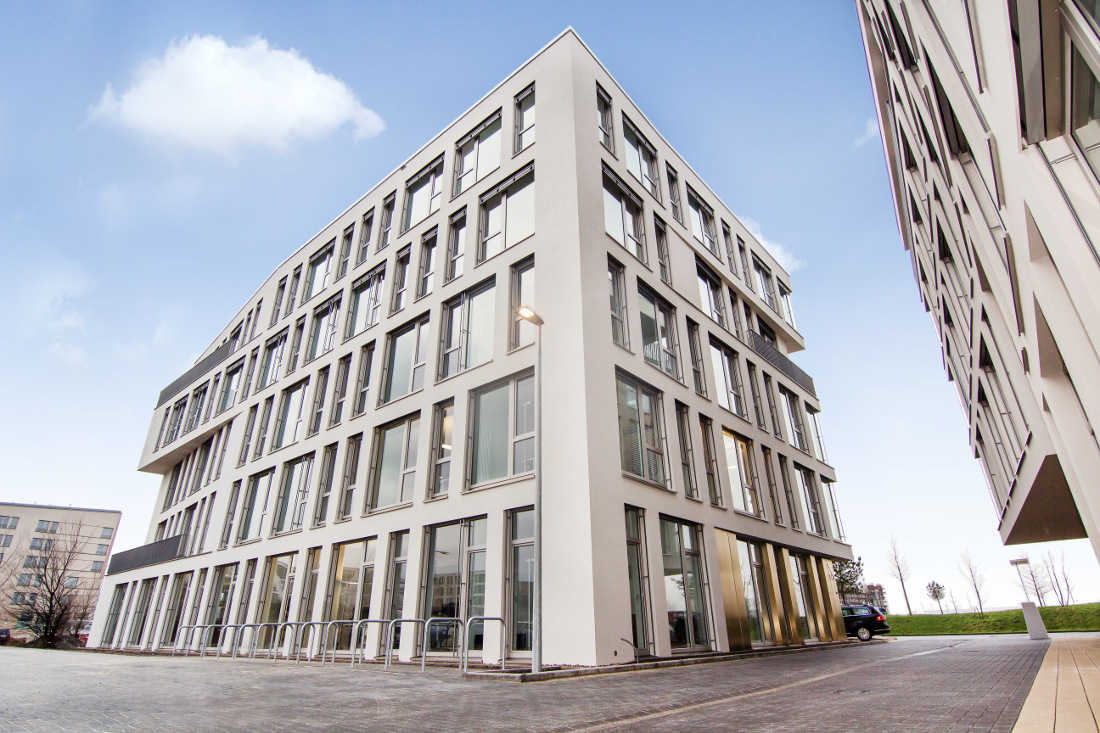 The staff at ORTEC enjoy views of the Weser river from their modern office block