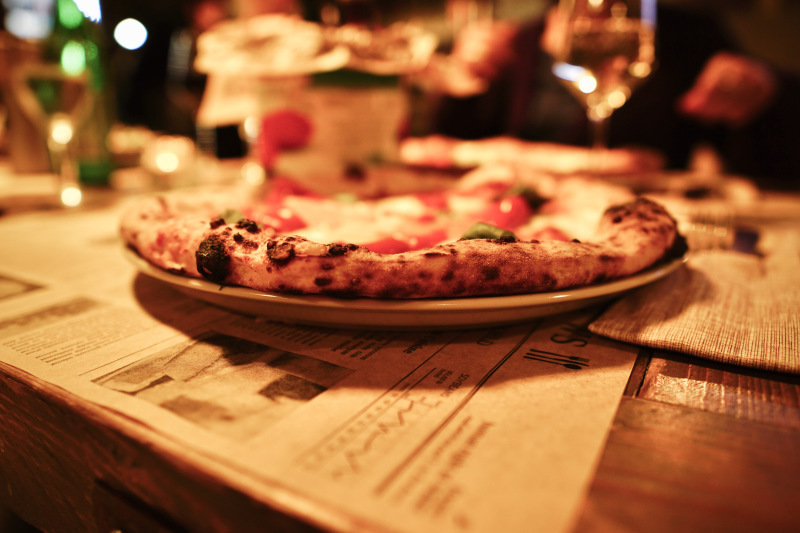Pizza on a table