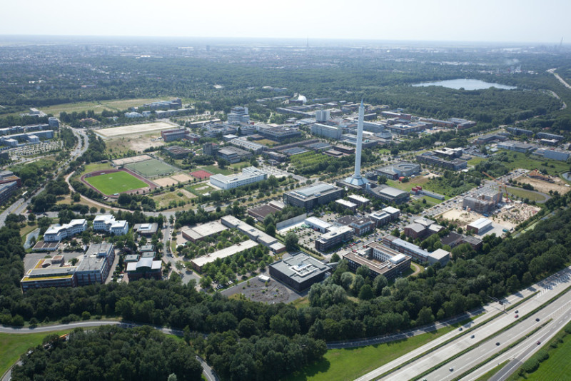An aerial view of the Technology Park and the University of Bremen