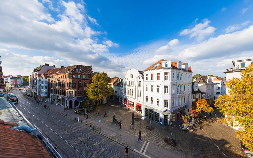 Blick auf den Ulrichsplatz im Viertel