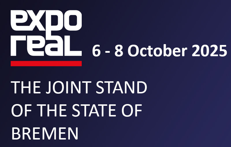 The shared stand of Bremen and Bremerhaven at the Expo Real 2025