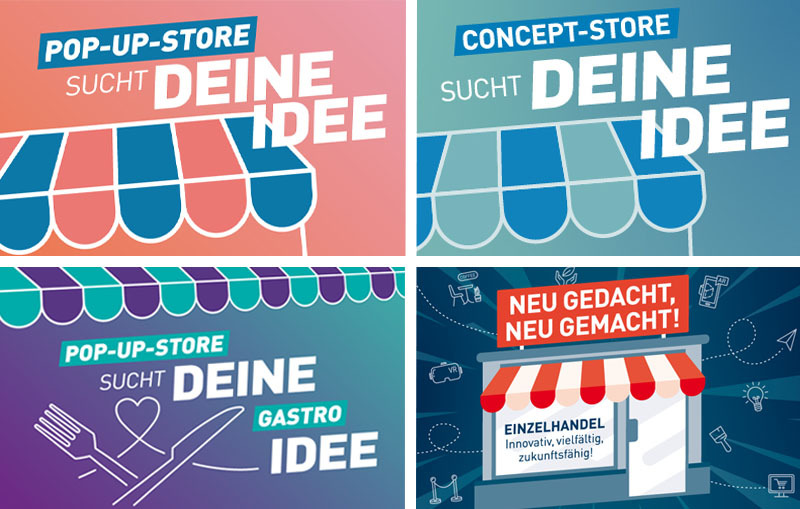 Grafiken zu vier Wettbewerben der WFB