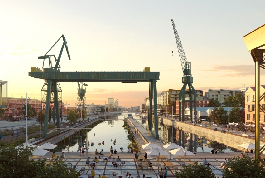 Eine Visualisierung des Werftquartiers Bremerhaven.