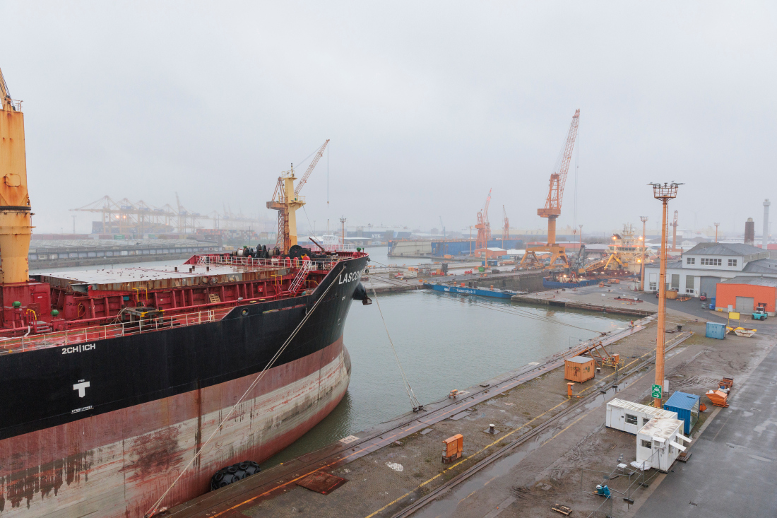 A ship in a port