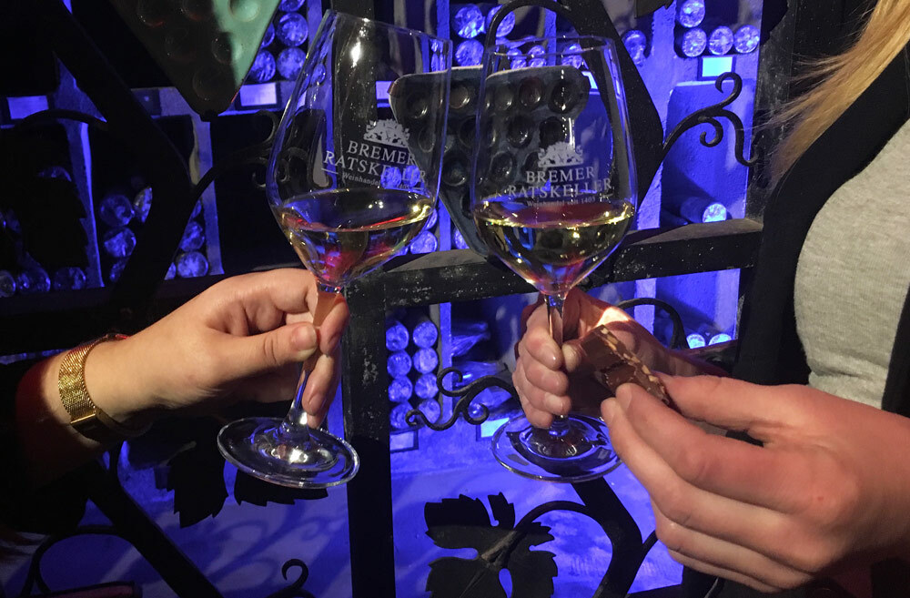 Wine and chocolate tasting at the Ratskeller Wine and chocolate tasting at the Ratskeller