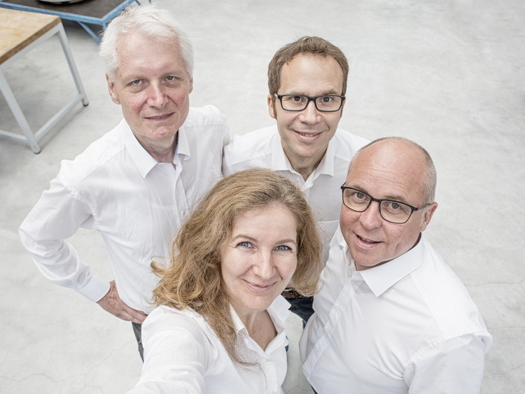 The local IAC 2018 organising committee at ZARM are pictured here (from left to right): Claus Lämmerzahl, Marc Avila, Birgit Kinkeldey and Peter von Kampen