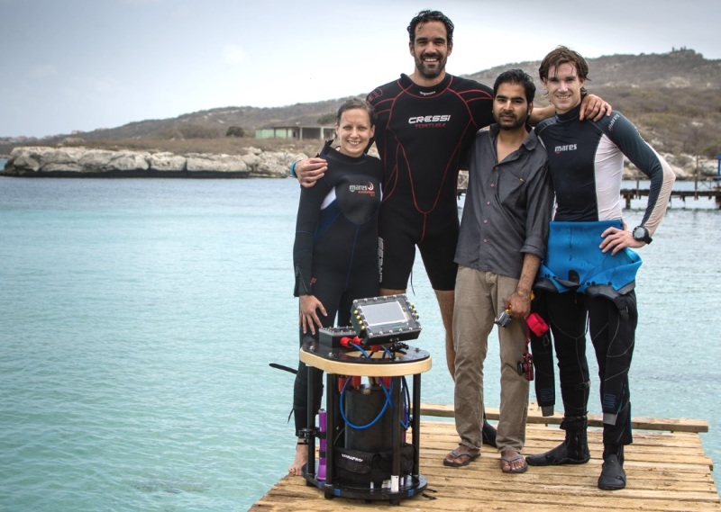 Das Team von PlanBlue: Dr. Hannah Brocke, Guy Rigot, Raja Kandukuri und Dr. Joost den Haan (v.l.n.r.) Das Team von PlanBlue: Dr. Hannah Brocke, Guy Rigot, Raja Kandukuri und Dr. Joost den Haan (v.l.n.r.)