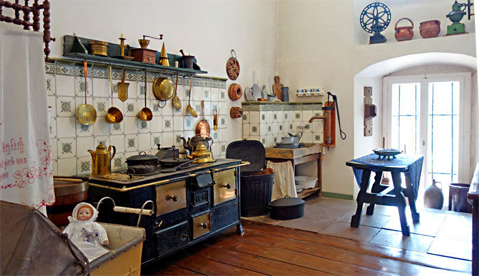 Die Küche im Heimatmuseum Schloss Schönebeck