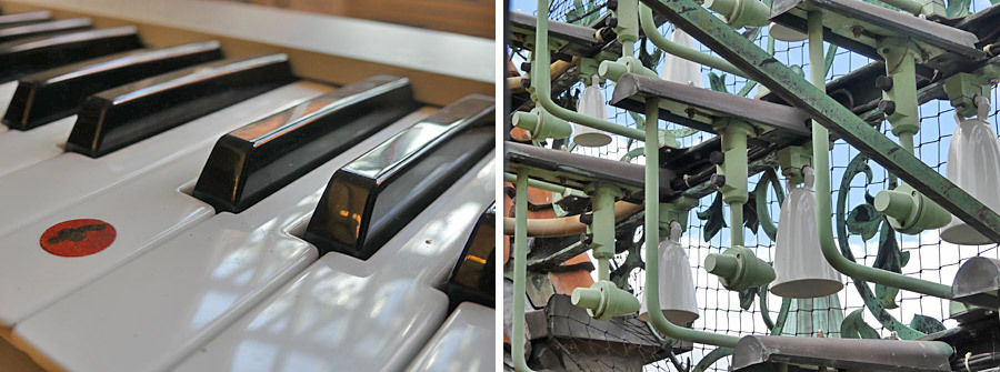 Collage: keyboard and carillon