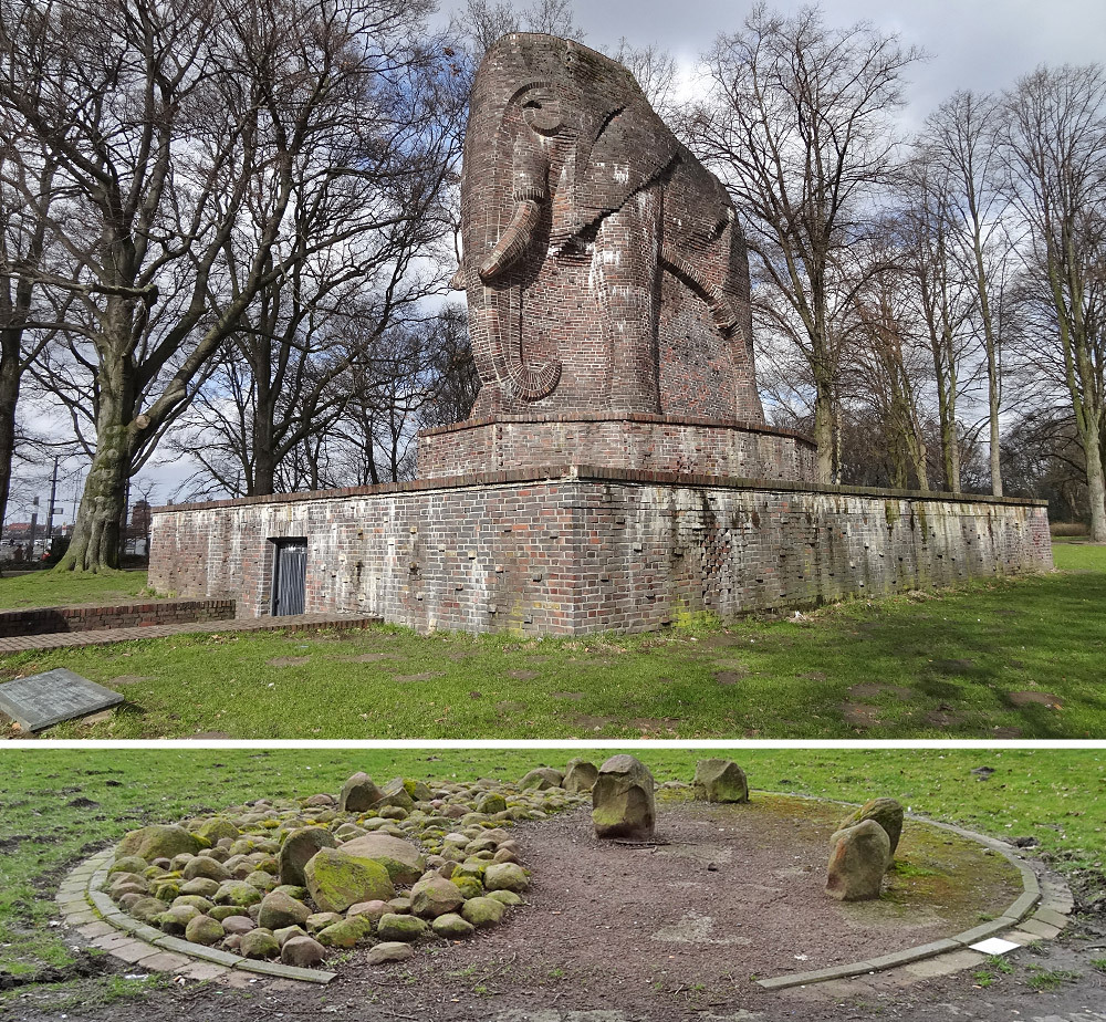 The elephant monument from the outside