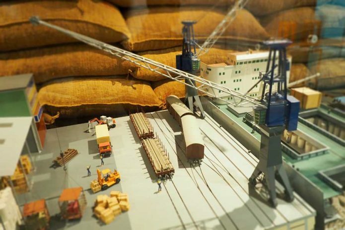 Miniature harbor model