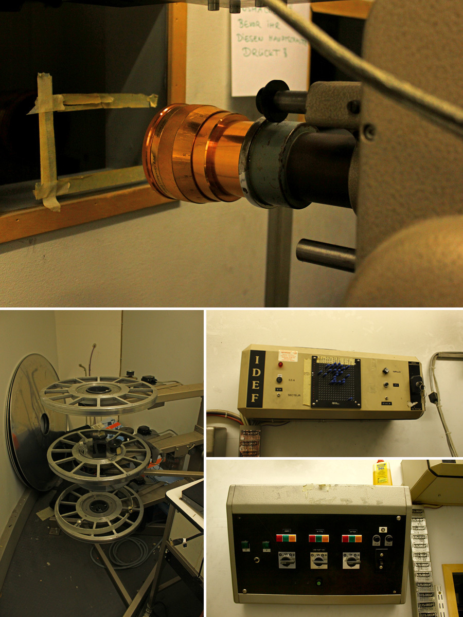 Collage mit alten Geräten zum Filmabspielen