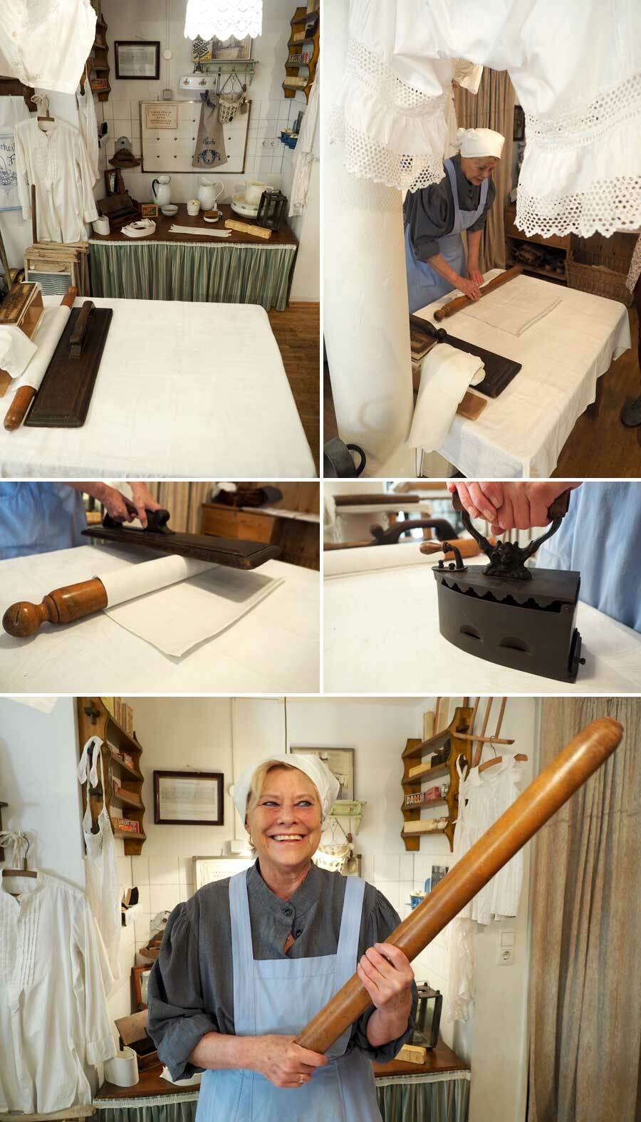Collage: Bügeln im 19. Jahrhundert Collage: Bügeln im 19. Jahrhundert