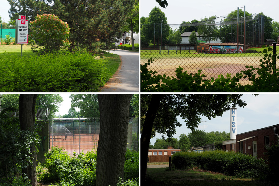 Collage: Sportplätze der Vereine