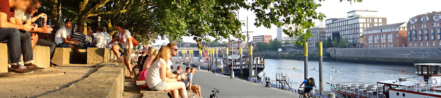 The steps on the Weser promenade Schlachte