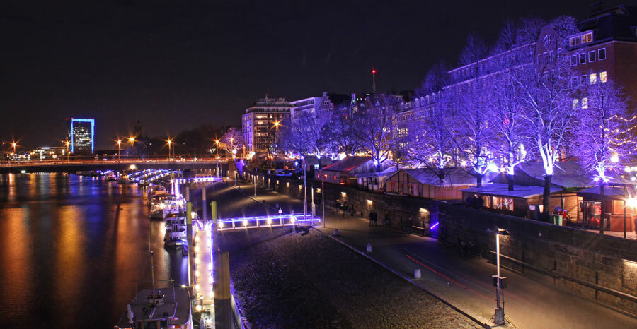 Violet lights along the Schlachte 