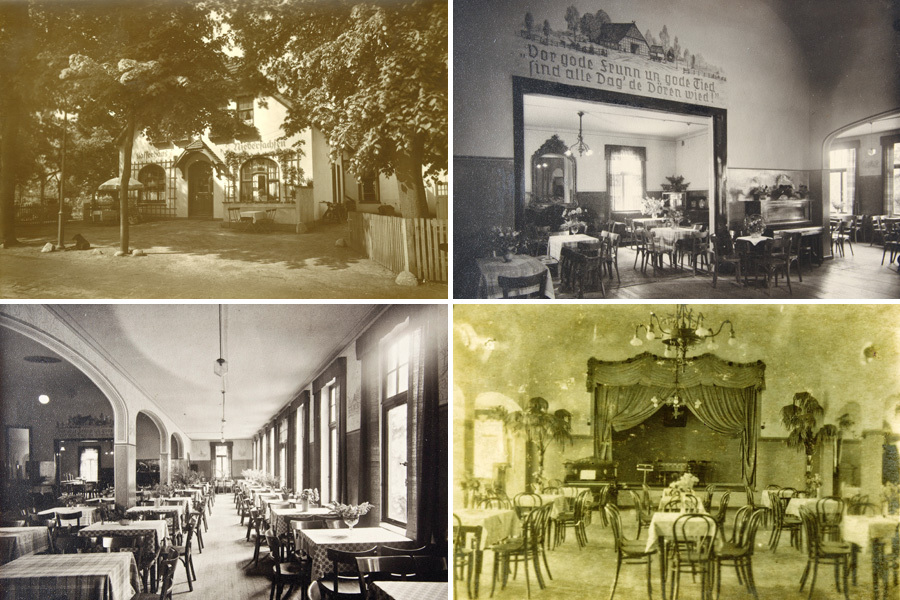 Collage: historische Fotos des Gasthofs