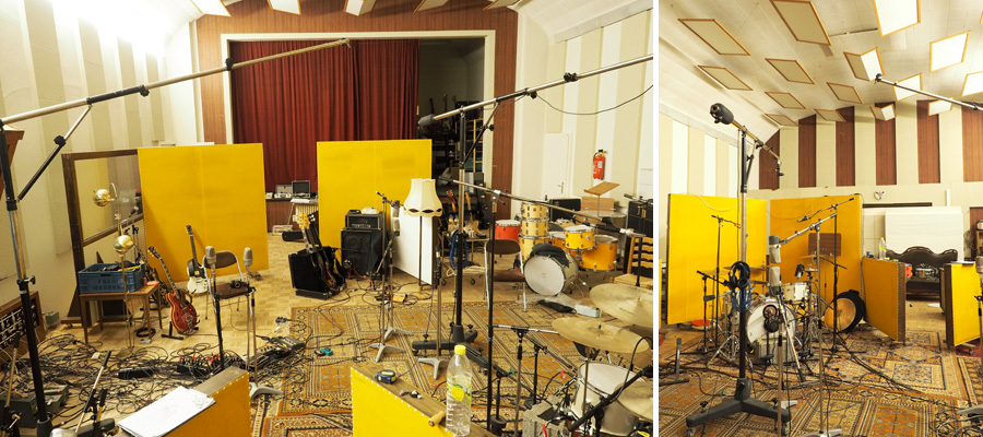 Collage: Aufnahmesaal im Studio Nord