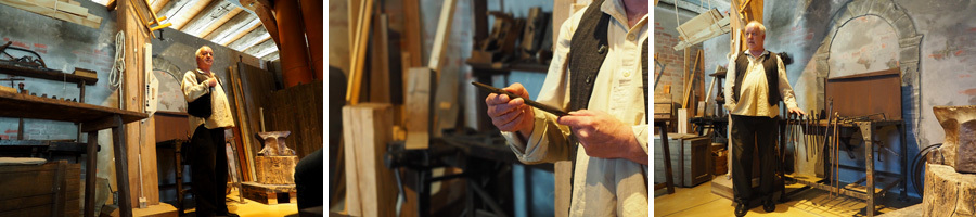 Collage: blacksmiths in the exhibition