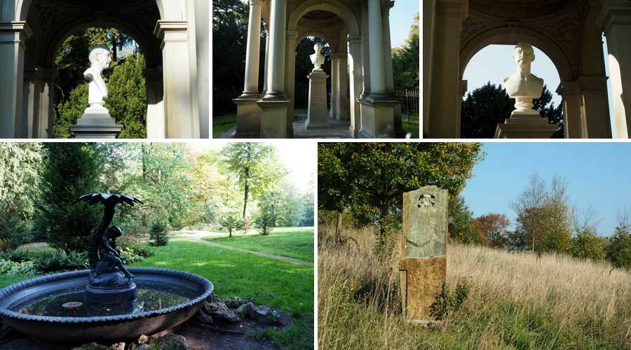 Collage: Denkmäler im Wätjens Park