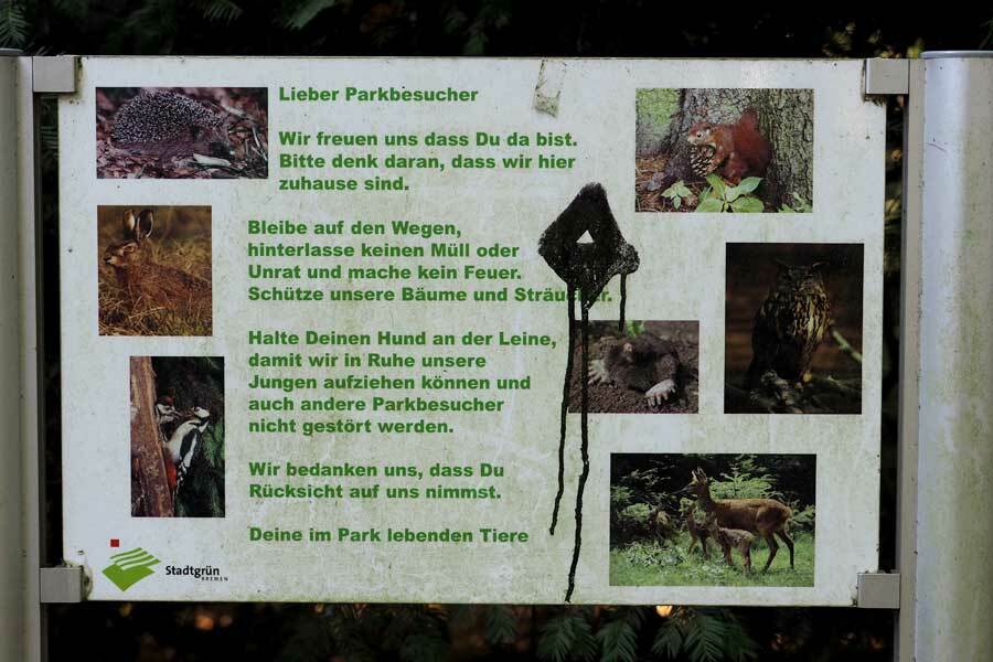 Hinweisschild für Parkbesucher