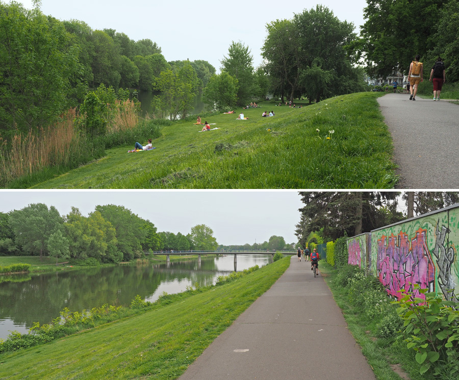 Liegewiesen und Radwege am Werdersee